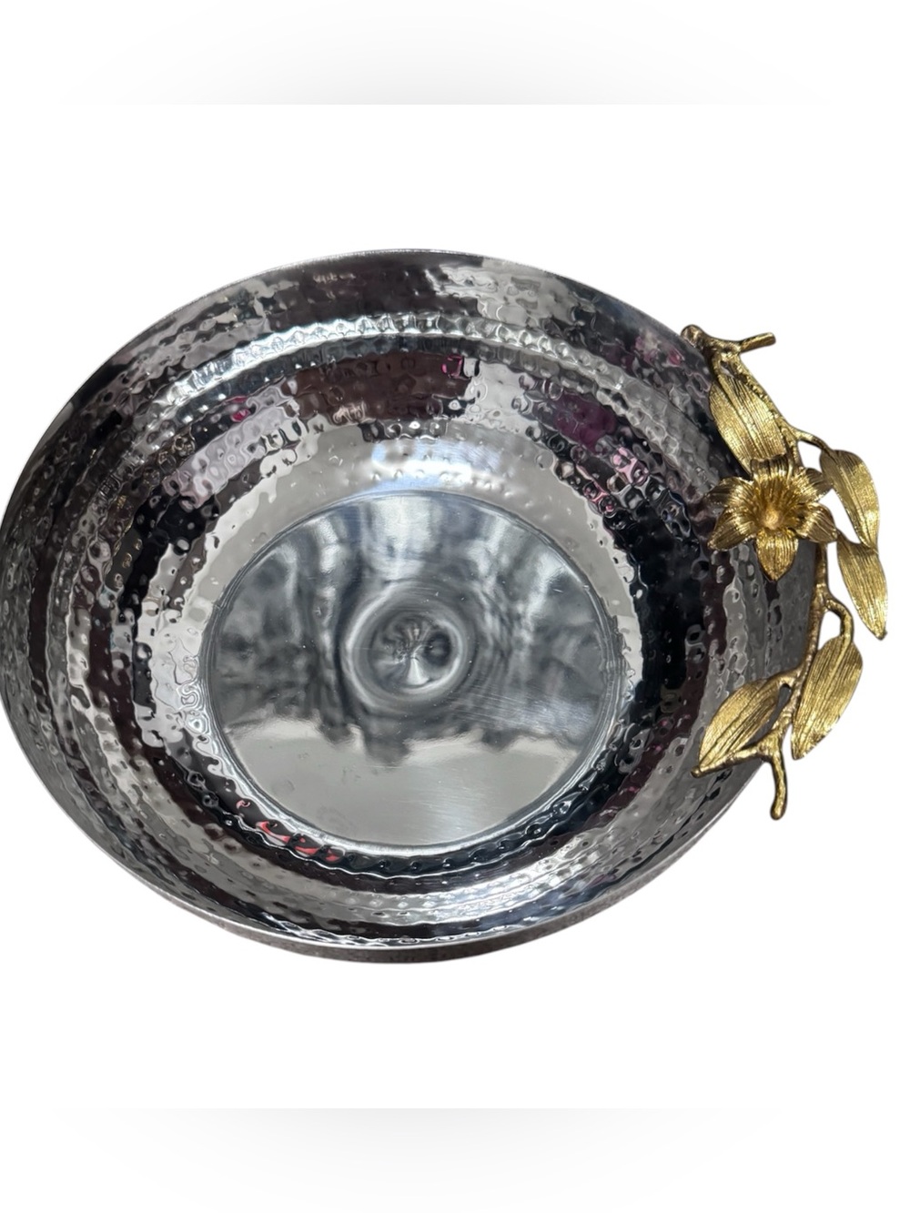 ✨ Elegant Stainless Steel Bowl / Fruit Bowl with Gold Floral Details ✨🌸